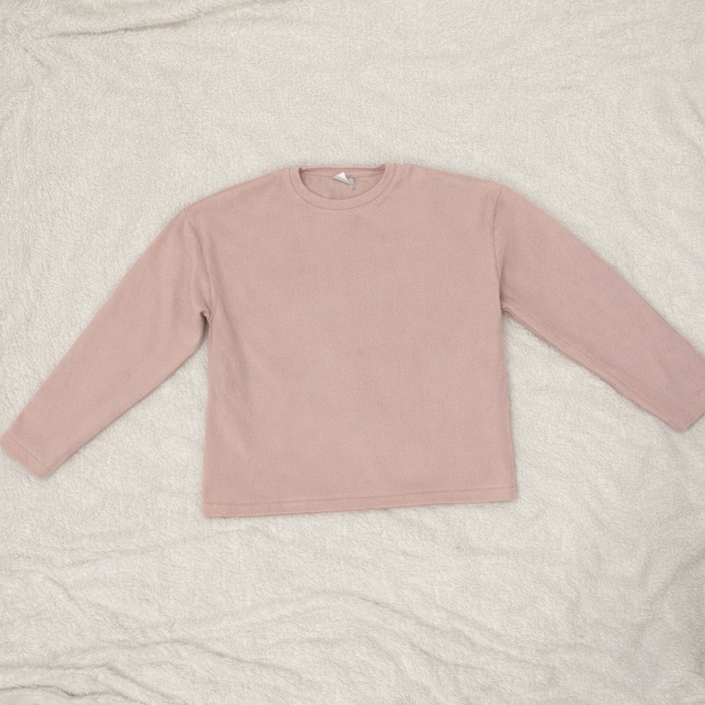 Zara Girls Sparkle Crop Long Sleeve Top Size 11-12 Blush Pink
